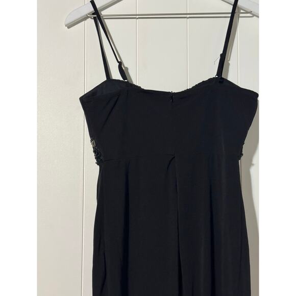 Roulette Cocktail Black Dress Embellished Beaded Waist Size 4 - Picture 5 of 8